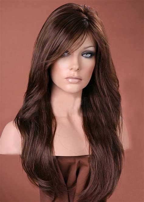 Dark Auburn Mix Long Sweeping Fringe Wig Forever Young