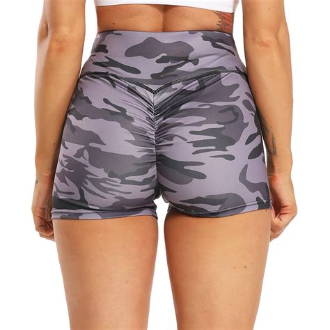 Infilar High Waist Printed Yoga Shorts For Women Tummy Control Scrunch Butt Lift Yoga Shorts