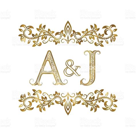 aandj vintage initials symbol letters a j ampersand surrounded wedding logo monogram