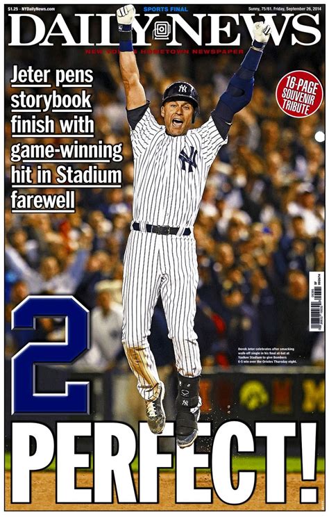 Xm Mlb Chat Jeter Front And Back Newsday Covers Fri Sept 26 2014