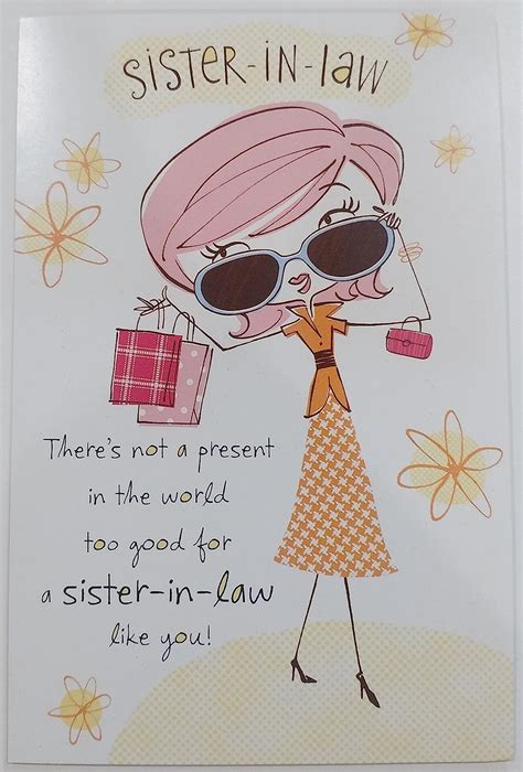 Happy Birthday Sister In Law Greeting Card Funny Cute W