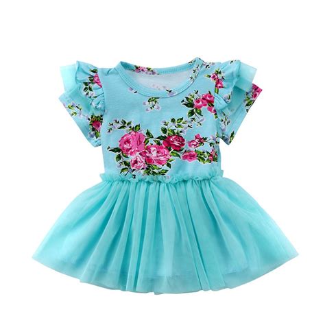 Kids Baby Girls Princess Pageant Skirt Flower Tutu Party Dress 0 4years