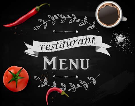 Menu free icons and premium icon packs. Restaurant menu with chalkboard background vector 02 ...