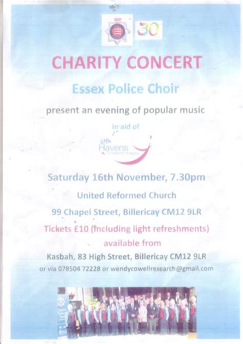 Sylvia Kents Reading And Writing Forum Supporting The Essex Police Choir During Their Upcoming