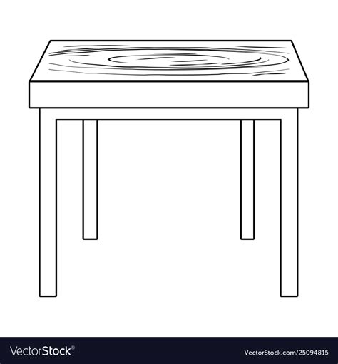 Furniture Table Cartoon Royalty Free Vector Image
