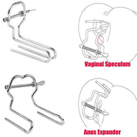 Unisex Adjustable Vaginal Anus Clamp Big Butt Plug Bdsm Metal Anus
