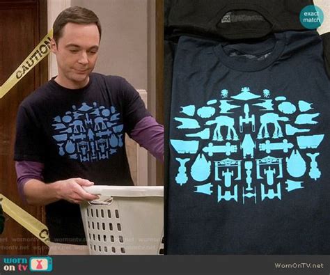 Sheldons Blue Star Wars Silhouettes T Shirt On The Big Bang Theory