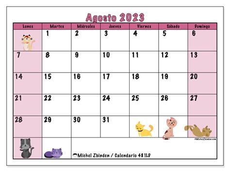 Calendario Agosto De 2023 Para Imprimir Argentina LD Michel