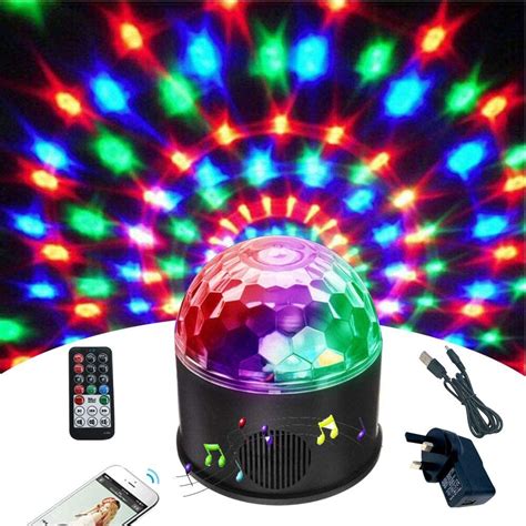 Bluetooth Disco Ball Light Wonsung 9 Color Party Mirror Ball Projector