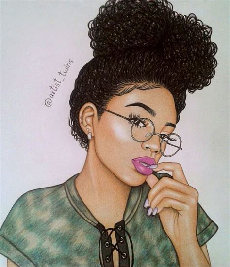 love the glasses and that natural hair! | Black girl art, Black art