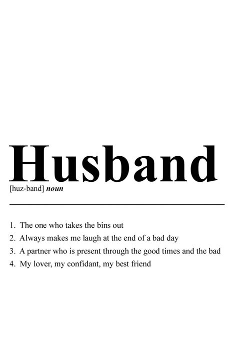 Husband Definition Print A4 Print T For Him Hungry Etsy