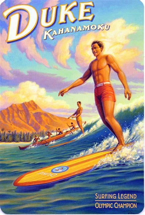 duke kahanamoku postcard from nikki in honolulu hawaii vintage hawaii vintage surf surf poster
