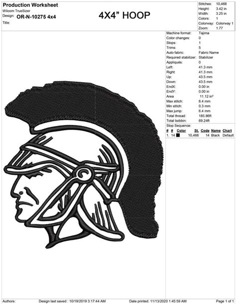 Trojan Head Machine Embroidery Design 4x4 Hoop Design Etsy