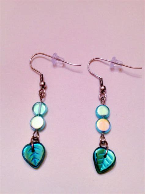 Turquoise Leaf Earrings Green By Ofringandscale On Etsy