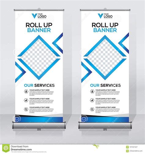 Roll Up Banner Design Template Vertical Abstract With Regard To Pop