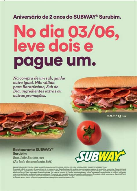 Blog Neg Cios Informes Neste S Bado Subway Surubim Completa Anos E Oferece A