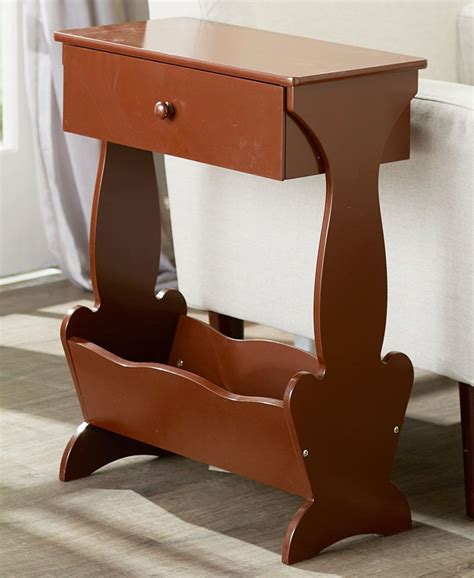 Bamboo side table with drawer. Magazine Rack Side Table with Drawer | Side table with ...