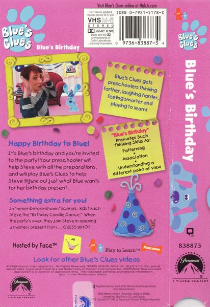 Here's another blue's clues credits recreation. Blue's Birthday (VHS) | Blue's Clues Wiki | FANDOM powered ...