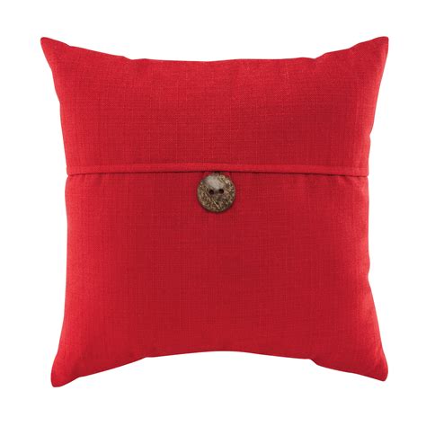 Mainstays Dynasty Square Coconut Button Accent Decorative Throw Pillow 18 X 18 Red