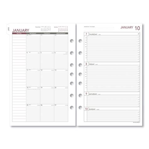 At A Glance Day Runner Weekly Planning Pages Refill 5 12 X 8 12