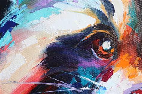 Galactic Raccoon Painting By Marina Lesina Saatchi Art