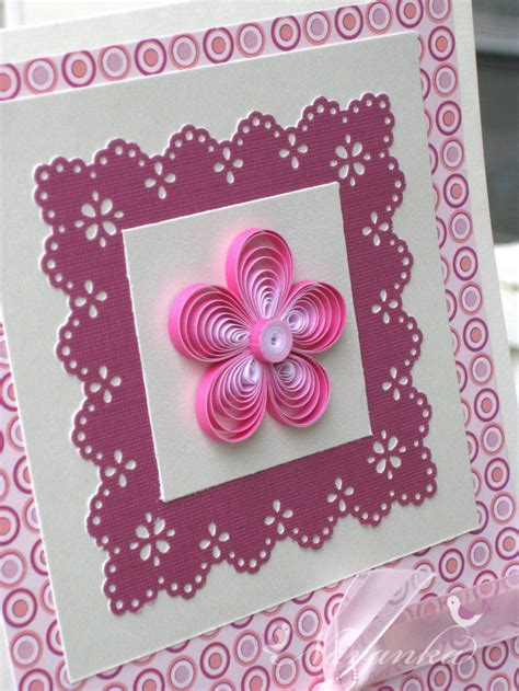 Beautiful Paper Quilling Greeting Card In Shades Of Pink For