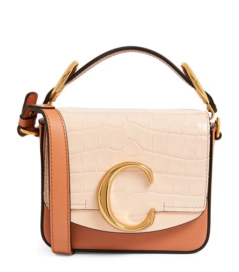 Womens Chloé Pink Mini Leather Chloe C Top Handle Bag Harrods Uk