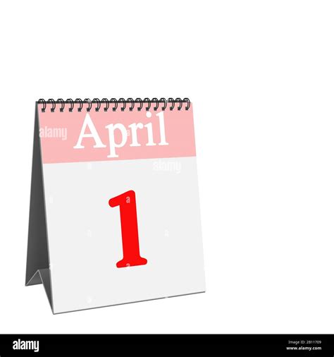 Desk Calendar April 1st Against White Background Stock Photo Alamy