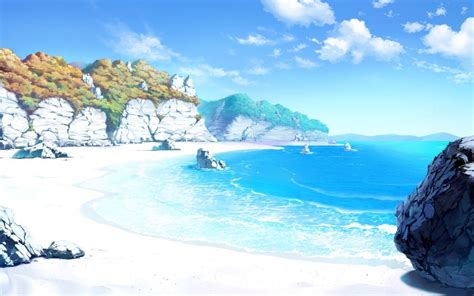Free Download Scenery Anime Beach Wallpaper 1250x938 For Your Desktop