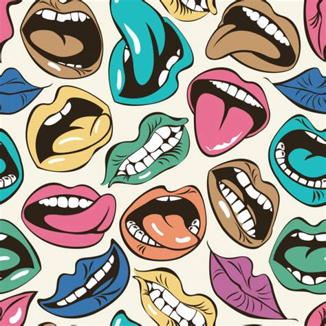 Sexy Lips And Tongue Backgrounds Illustrations Royalty Free Vector