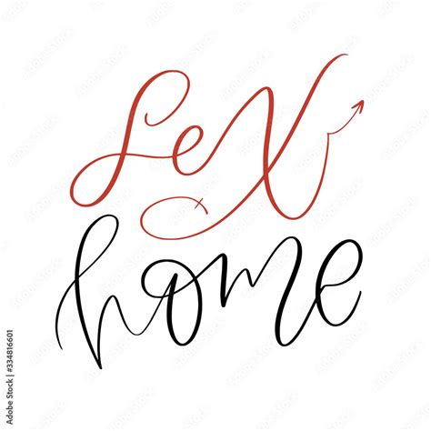 Sex Home Stay Home Concept Hand Lettering Poster Modern Brush Calligraphy Interior Poster