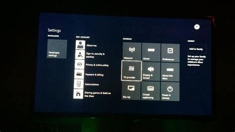 Heres How The Settings Screen Of The Xbox One Looks On A Dev Unit