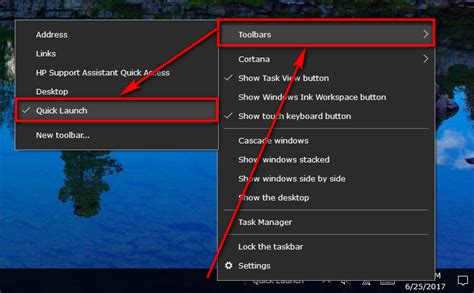How To Add Quick Launch Toolbar In Windows 10 8 7 Gambaran