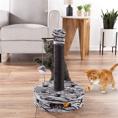 Petmaker Interactive Cat Scratching Post Built In Rolling Ball And Track
