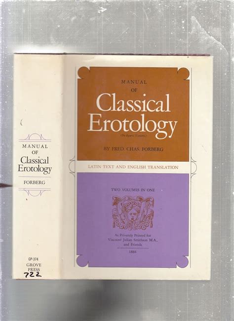 Manual Of Classical Erotology Latin Text And English Translation Two Volumes In One Forberg