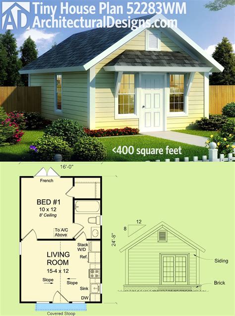 Tiny House Living Architectural Designs Tiny House Plan 52283wm Gives