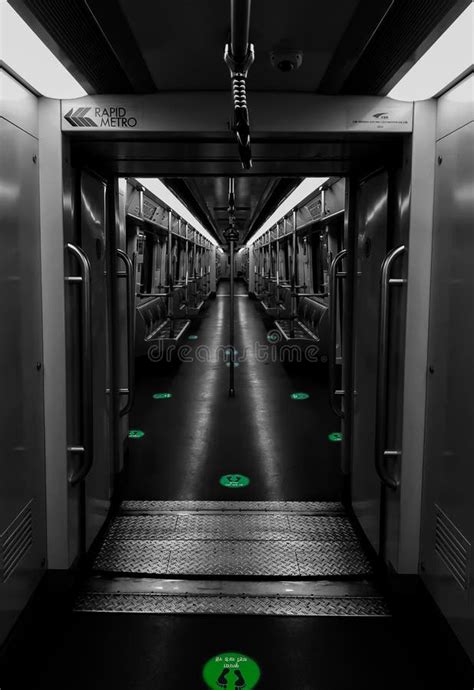 Delhi Metro Train Interior View During A Highly Infectious Virus Corona