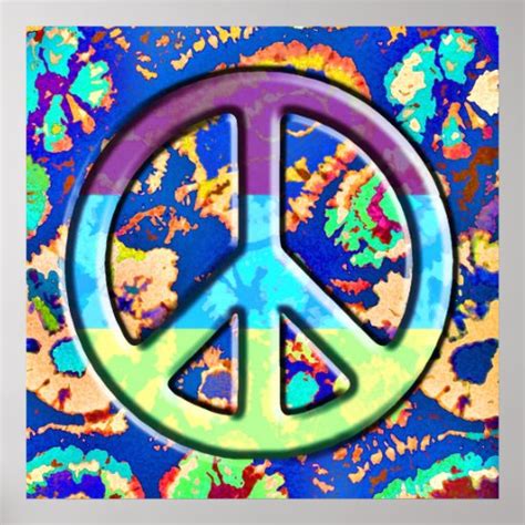 Psychedelic Trippy Purple Peace Sign Poster Zazzle