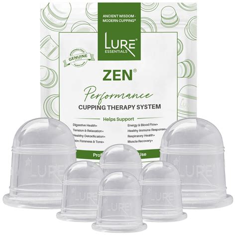 Zen Cupping Therapy Set 6 Cups Clear Lure Essentials