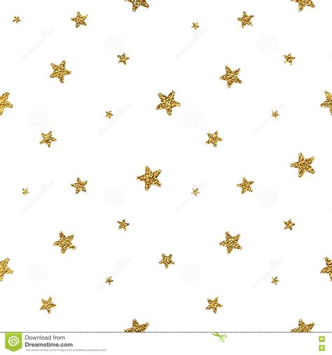 Grunge Seamless Pattern Of Gold Glitter Stars Stock Vector