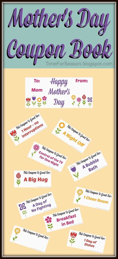 Homemade balloon card template ~ a fun surprise card with printable notes, excuse me i 63. A Time For Seasons: Free Mother's Day Coupon Book ...