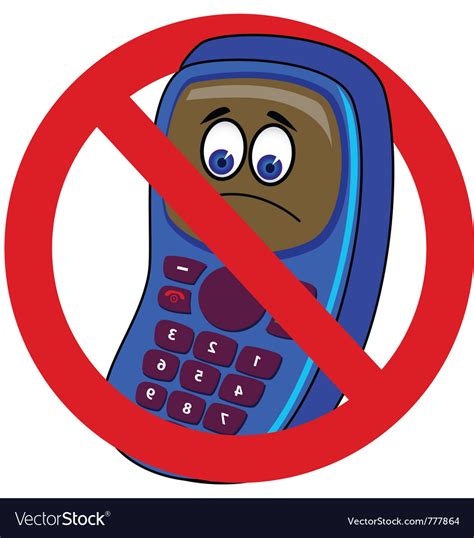 Mobile Phone Forbidden Royalty Free Vector Image