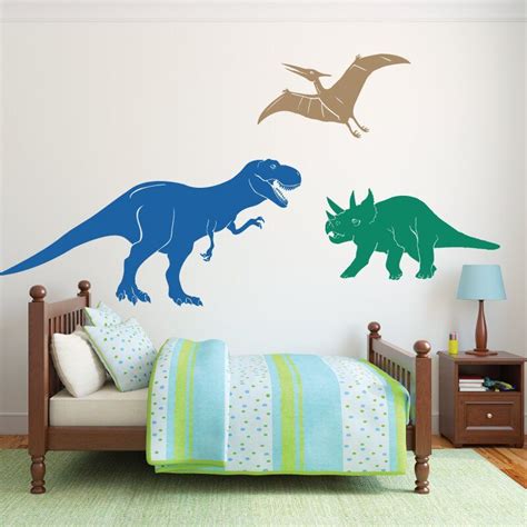 3 Piece Medium Dinosaurs Wall Decal Set In 2020 Dinosaur Wall Decals