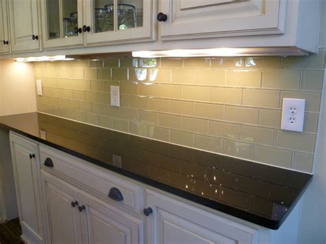 glass subway tile kitchen backsplash contemporary