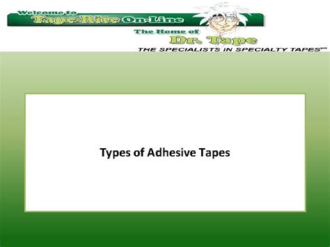 Types Of Adhesive Tapes And Their Uses In