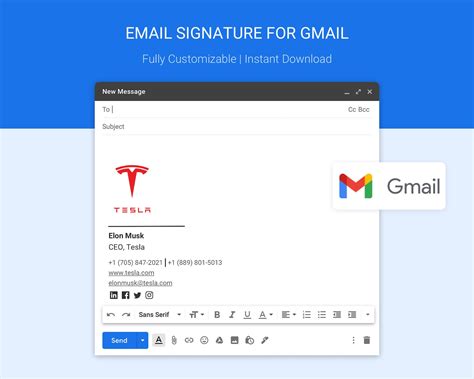 Email Personal Signature For Gmail A Modern Email Signature Etsy