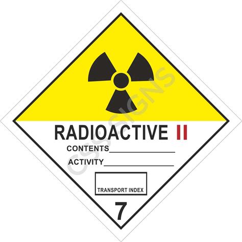 Class 7 Radioactive Category Ii Adr Hazard Label Sign Shop Ireland