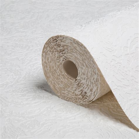 Graham And Brown Superfresco White Chunky Swirl Paintable Wallpaper