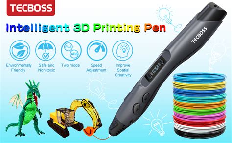 3d Printing Pen Tecboss Intelligent 3d Pen With 2 Pack Pla Refilaments