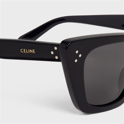 Cat Eye S187 Sunglasses In Acetate Black Celine